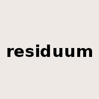 residuum是什么意思