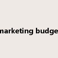 marketing budget是什么意思