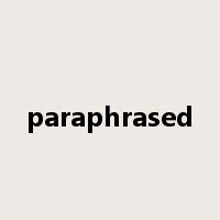 paraphrased是什么意思