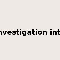 investigation into是什么意思