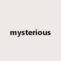 mysterious是什么意思