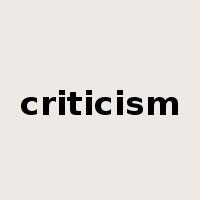 criticism是什么意思