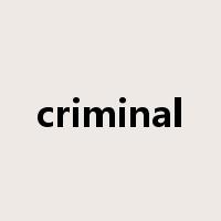 criminal是什么意思