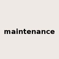 maintenance是什么意思