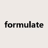 formulate是什么意思