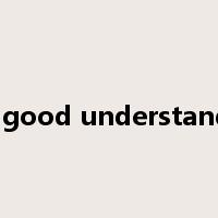 have a good understanding of是什么意思