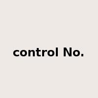 control No.是什么意思