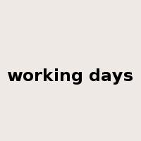 working days是什么意思