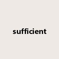 sufficient是什么意思