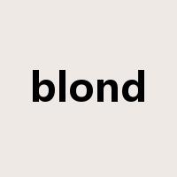 blond是什么意思