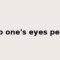 keep one's eyes peeled是什么意思