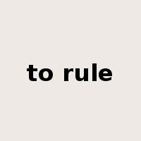 to rule是什么意思