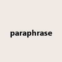 paraphrase是什么意思