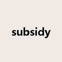 subsidy是什么意思