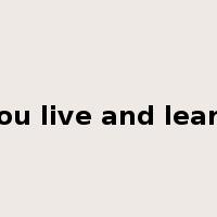 you live and learn是什么意思