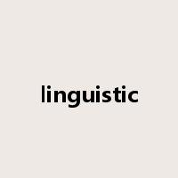 linguistic是什么意思