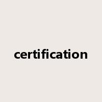 certification