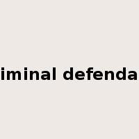 criminal defendant是什么意思