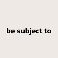 be subject to是什么意思