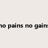 no pains no gains是什么意思