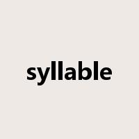 syllable是什么意思