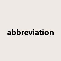 abbreviation是什么意思