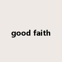 good faith是什么意思