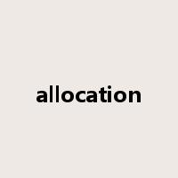 allocation是什么意思