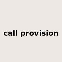 call provision是什么意思