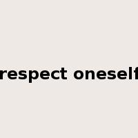 respect oneself