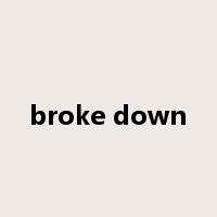 broke down是什么意思