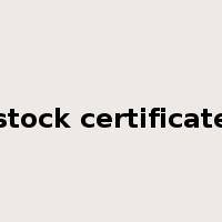 stock certificate是什么意思