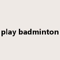 play badminton是什么意思