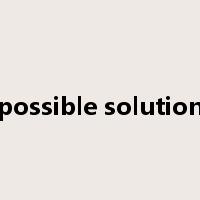 possible solution是什么意思