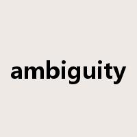 ambiguity是什么意思