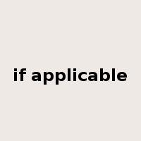 if applicable是什么意思