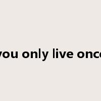 you only live once是什么意思