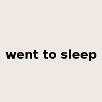 went to sleep是什么意思