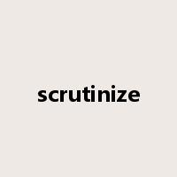 scrutinize是什么意思