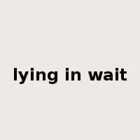 lying in wait是什么意思