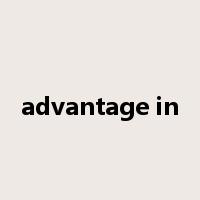 advantage in是什么意思