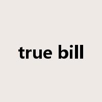 true bill是什么意思