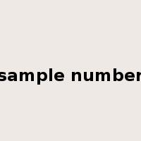 sample number是什么意思