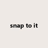 snap to it是什么意思