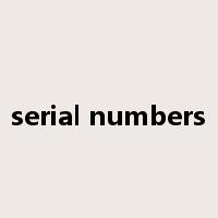 serial numbers是什么意思