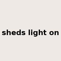 sheds light on是什么意思