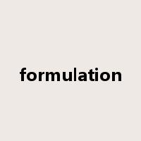 formulation是什么意思