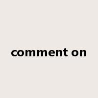 comment on是什么意思