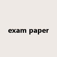 exam paper是什么意思