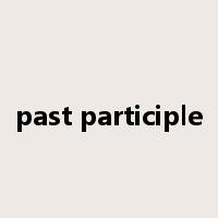 past participle是什么意思